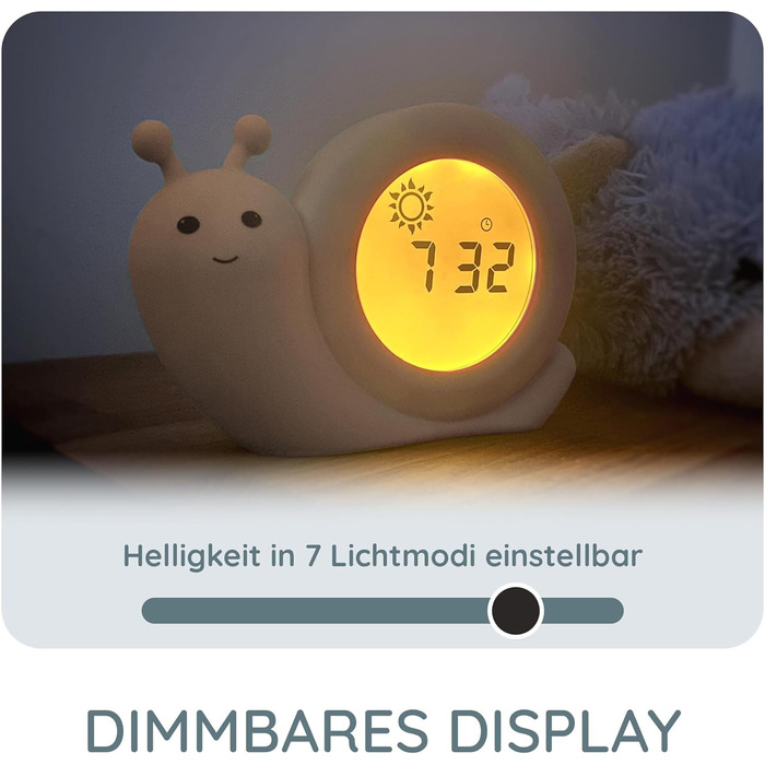 Alecto BC110BE SIMON - Educational Alarm Clock for Children - Sleep Trainer for Children - Night Light - Learning to Sleep and Wake Up with LED Children's Alarm Clock - Taupe