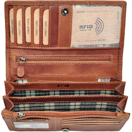 Benthill Wallet for Women Leather - High-Quality Soft Vintage Genuine Leather Women's Wallet with RFID Protection - Large Women's Long Wallet - Women's Portemonnaie (Wallet) including Gift Box, Color: Brown