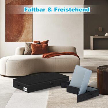 Коробки для зберігання під ліжко з кришкою, 12 см, 2 шт., складні, для одягу та ковдр, чорні