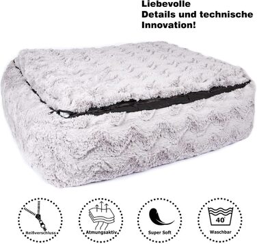 Ортопедичне ліжко для собак CopcoPet Pia, рожеве, 60 x 50 см - м'яке ліжечко з віскоеластичною начинкою, зручне, з антиковзаючою основою, легко миється, для маленьких собак