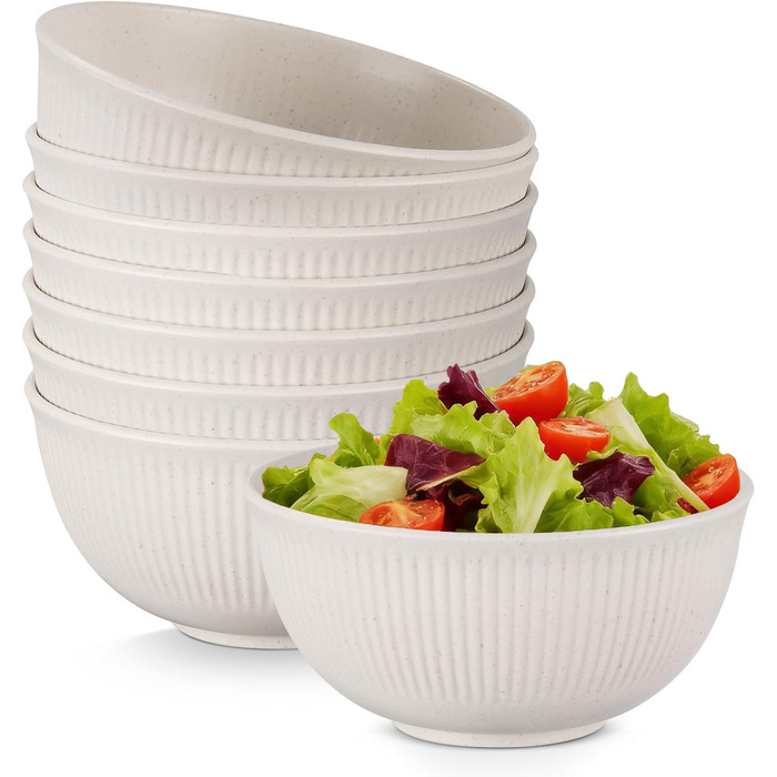 Набір мисок для мюслі та супу, 8 шт, 655 мл. Миски для десертів, супів, мюслі, рамену, локшини. Безпечні для мікрохвильової печі та посудомийної машини.