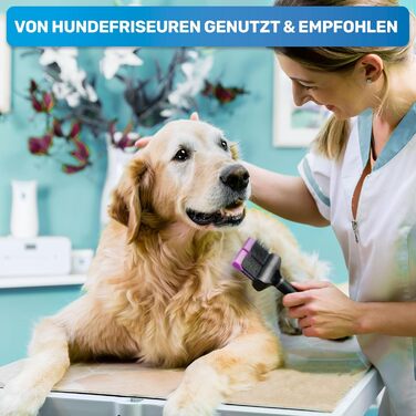 BluePet ZupfZeug Pro: професійна щітка для собак з довгим волоссям, гнучка зчісувальна щітка для собак та котів | Видаляє підшерсток, ковтуни та вузли (подвійний насадка, рожева)