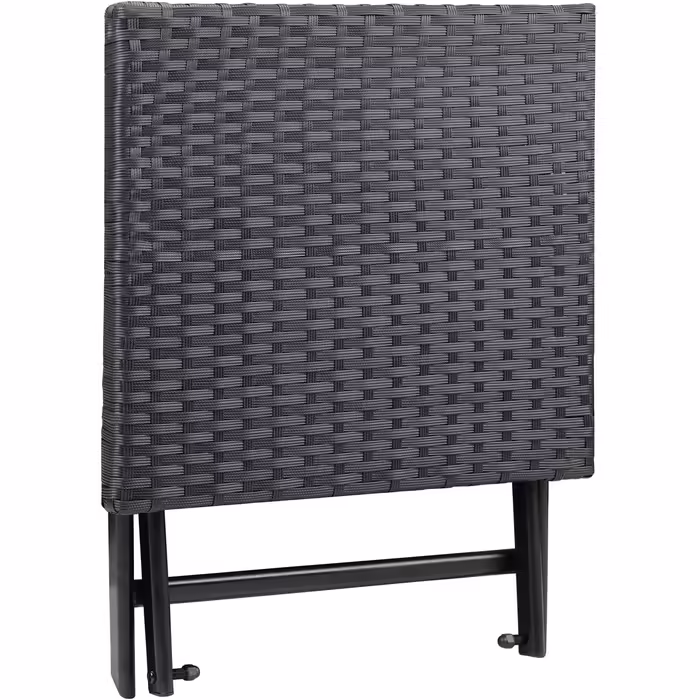 Casaria® Polyrattan Folding Stool, 75kg Load Capacity, 44x40x44cm, Foldable, Lightweight, Portable, Outdoor, Weatherproof, Garden, Terrace, Balcony, Camping Stool Chair Table 1