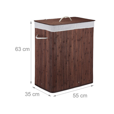 Relaxdays Laundry Basket Bamboo with 2 Compartments