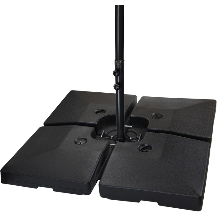 BB Sport Parasol Stand 90 Liter / 150 kg Umbrella Weights 4-Piece for Market Umbrella Base Black - Fillable with Water or Sand 7 Year Material Warranty*