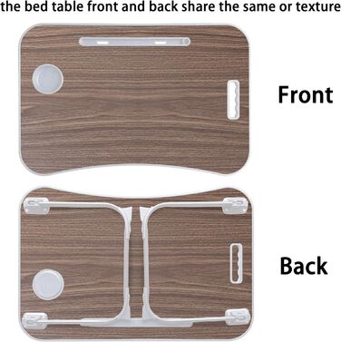 Столик для ноутбука та сніданку: зручний столик для ліжка, дивану, дому та офісу (колір коричневий)