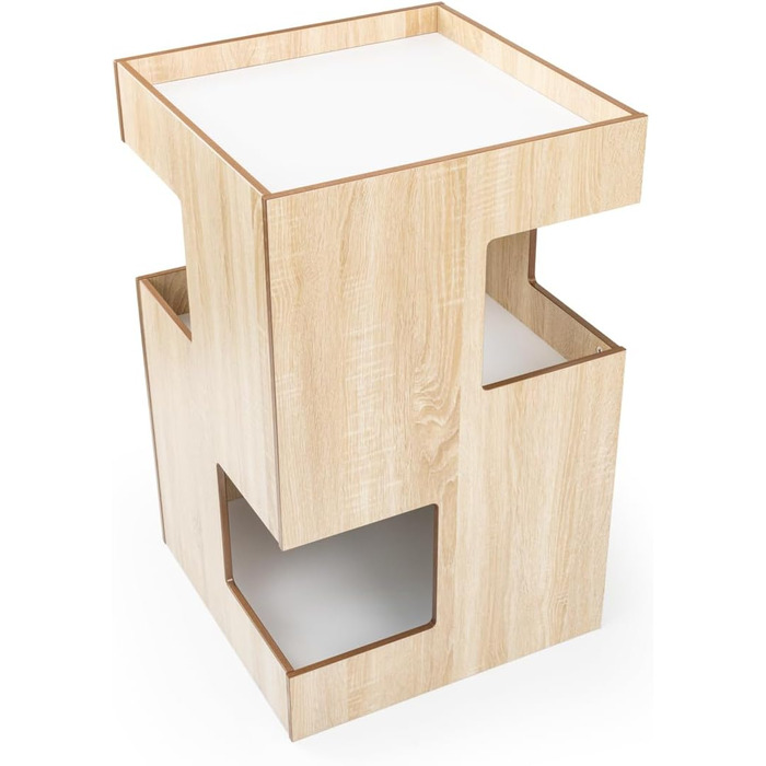 Преміум будиночок для кота з дерева, замок-вежа з ліжками, 50x50x80 см, темно-сірий (бежевий)