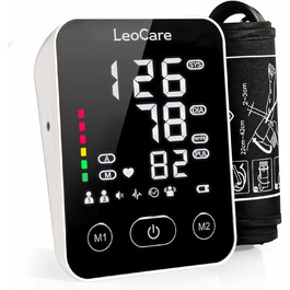 Тонометр LeoCare 528 для вимірювання артеріального тиску на плечі, CE-сертифікований, з функцією виявлення аритмії, для домашнього використання