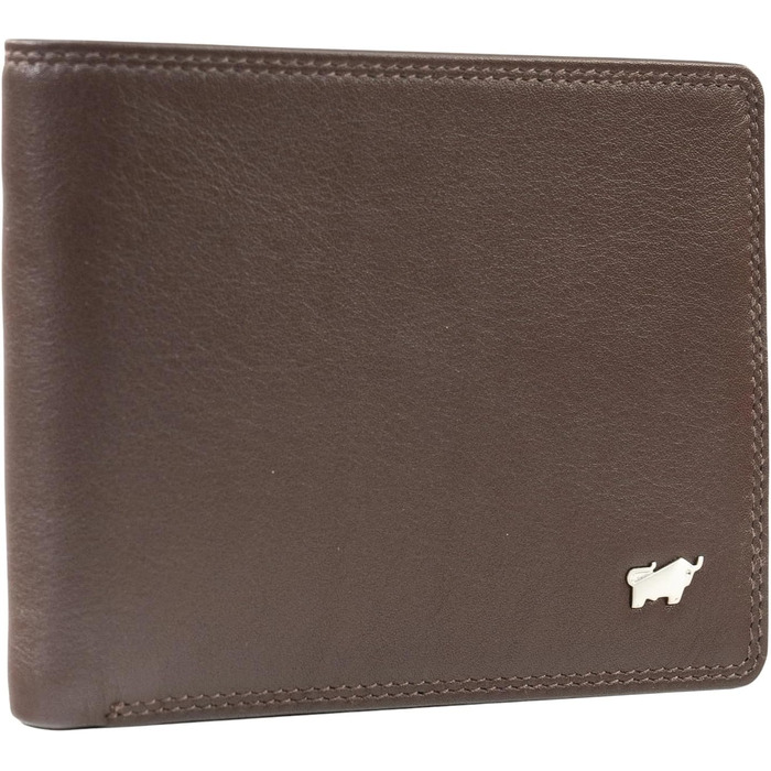 BRAUN BÜFFEL - Men's Wallet made from genuine cowhide Golf 2.0 - Slim card and cash holder with 4+3 card slots - Timeless classic wallet with coin pocket - Elegant Brown