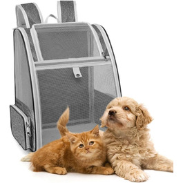 Рюкзак-переноска для кота/собаки, 40x32x28 см, сірий. Ідеально для тварин до 5 кг