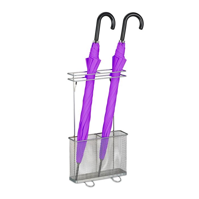 Стійка для парасоль під Relaxdays, 54 x 30,5 x 15 см, метал, сучасний дизайн, срібляста