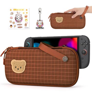 Чохол для Nintendo Switch 2 innoAura Switch 2 Tasche, Galaxy Lila (Коричневий клінок) - PU, водостійкий, з амортизацією, кишеня для AirTag