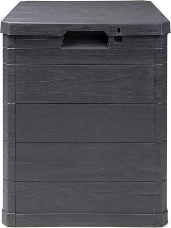 Скриня для зберігання Ondis24 Madera Mini 90 л, дерев'яний дизайн, з замком, для подушок, антрацит