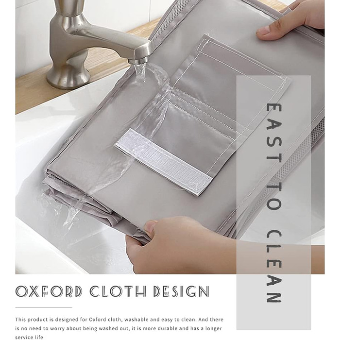 Настінна полиця-органайзер для шафи, сіра, 4 відділення, 12 кишень, 30x22.5x80 см