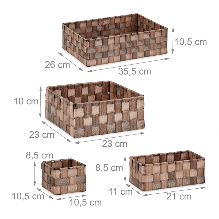 Relaxdays 8-Piece Woven Storage Basket Set