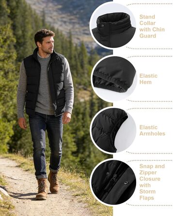 Чоловіча степна жилетка 33,000ft - тепла спортивна жилетка для туризму, гольфу, верхової їзди та відпочинку. Водовідштовхуюча жилетка з 4 кишенями. Розмір L.