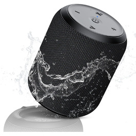 Bluetooth колонка NOTABRICK портативна, водонепроникна IPX67, бездротова 5.0, стерео бас, акумулятор 15 год, підтримка SD/TF/AUX, для дому, вулиці, пляжу, подорожей (чорна)