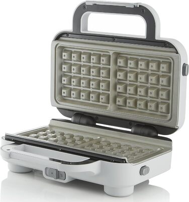 Breville DuraCeramic Waffle Maker, Easy-to-clean waffle maker with non-stick coating and deep, removable plates, White and Stainless Steel [VST072X]