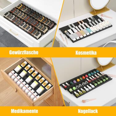 Організатор для спецій Famhap, 24 шт. - полиці для спецій у ящик, чорний