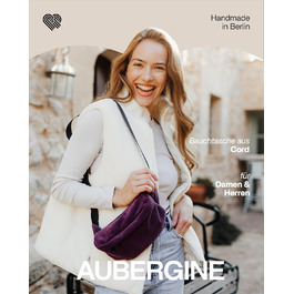 Чоловіча та жіноча поясна сумка PP-Berlin з бавовни ручної роботи, 3 відділення, веганський матеріал, виготовлена в Німеччині, для повсякденного використання, можна носити як через плече (фіолетовий)