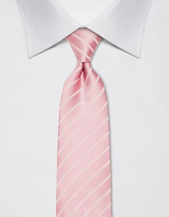 Краватка чоловіча Vincenzo Boretti шовкова, рожева в смужку, 8 см, для костюма та сорочки, діловий стиль, весілля