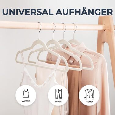 Набір вешалок для одягу HOUSE DAY, 50 шт., велюрова поверхня, нековзкі, обертаються на 360°, для сорочок, костюмів, пальто, светрів, штанів, білі