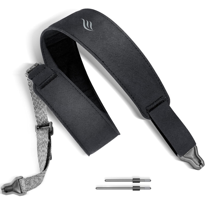 Магнітний ремінь для гітари, басу та укулеле ENYA – Швидке закриття, регулювання однією рукою, з імітацією шкіри, чорний