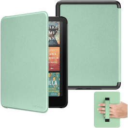 Чохол MoKo для Kindle Paperwhite 12-го покоління (2024) та Kindle Colorsoft Signature Edition (2024), зелений, з авто-ввімкненням/вимиканням та зручною петлею для руки