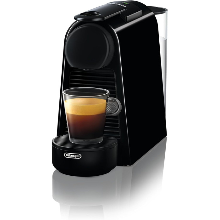 Кавова машина капсульна Nespresso De'Longhi EN 85.B Essenza Mini, 19 бар, 1370 Вт, 0.6 л, компактна, чорна, без спінювача молока, Welcome Set з капсулами різних смаків