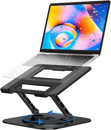 MCHOSE Adjustable Laptop Stand - Ergonomic Desk Stand for MacBook Air & 10-17' Laptops (Black)