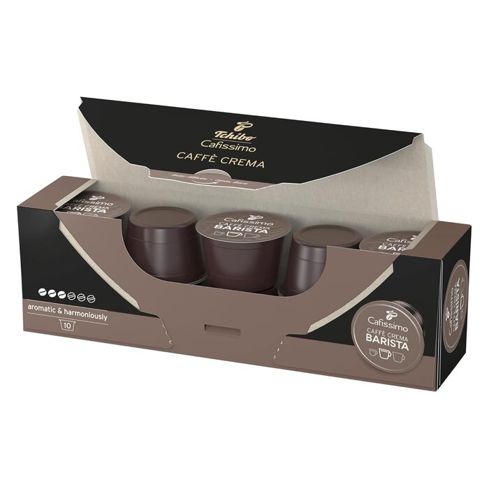 Капсули для кави Tchibo Cafissimo Caffè Crema Barista, 80 шт (8x10), стійкий розвиток та справедлива торгівля