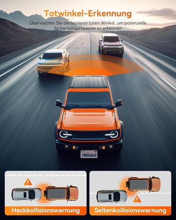 WOLFBOX Дзеркало-відеореєстратор 12' 4K з камерою заднього виду, WiFi, IPS-сенсорний екран, GPS, G-сенсор, Park Monitoring, 32GB, G840H