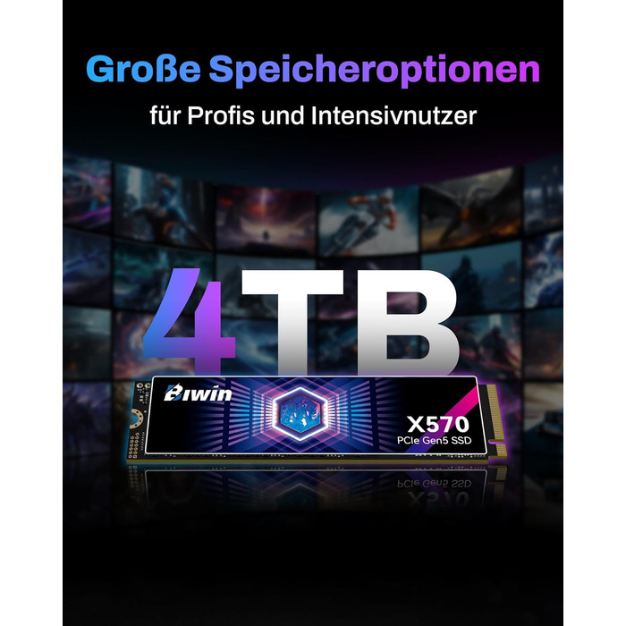 SSD BIWIN Black Opal X570 Gen5 4TB - NVMe PCIe 5.0 (M.2 2280) для ноутбука та ПК