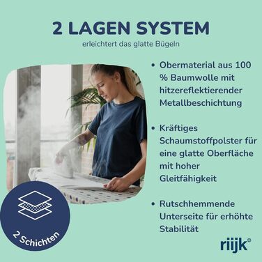 Бюгельний чохол універсальний 125x45 см, товста бавовна, комплект з допоміжними аксесуарами для прасування (фіксатор, натягувач, покривало) - сірий, для парових прасок