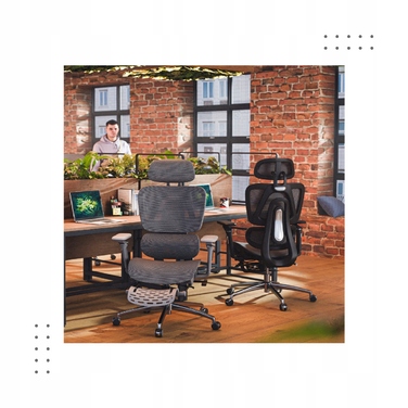 Ергономічне офісне крісло з підножкою MarkAdler Expert 7.9 Black, до 150 кг