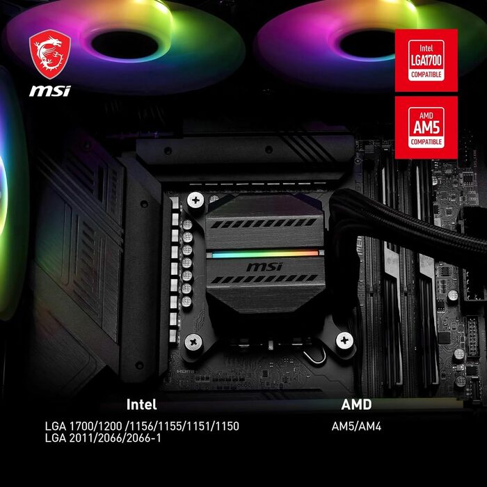 MSI MAG CoreLiquid R V2 - 240мм водяне охолодження CPU з RGB, сумісне з AMD та Intel