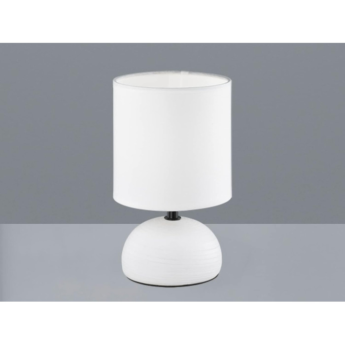 Торшер Reality Leuchten Luci R50351035: керамічний цоколь, тканинний абажур бежевого кольору, патрон E14