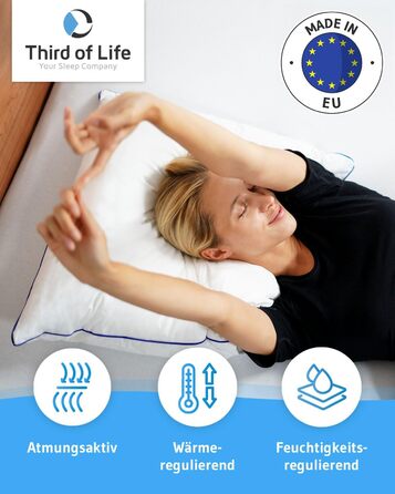 Pillow 80x80 inSPIRO 2-Piece Set, Orthopedic Sleep Pillow from the 2022 Innovation Award Winner, 80 x 80 cm pillow for Side Sleepers, Back Sleepers, Stomach Sleepers, Neck Support Pillow for Allergy Sufferers 80 x 80 - 2-Piece Set