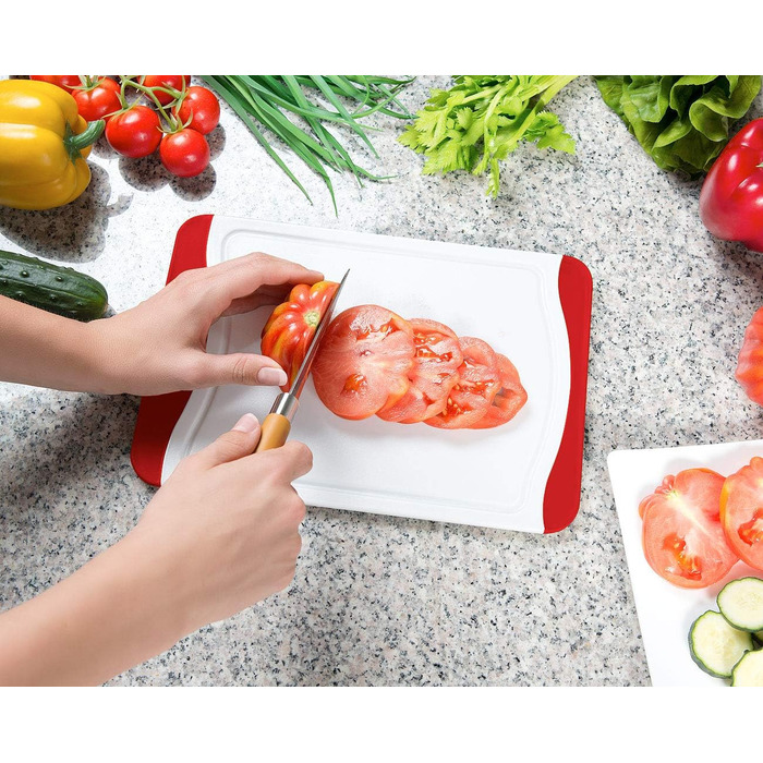 Rosenstein & Söhne Cutting Board Set, BPA-Free: Set of 6 Cutting Boards in 6 Colors, Antibacterial, each 29 x 20 cm (Breakfast Boards, Kitchen Board, Kitchen Helper)