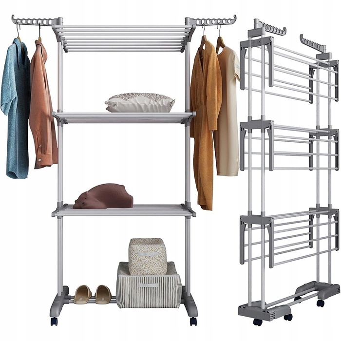 Велика вертикальна сушарка для одягу та білизни, підлогова, складна, розмір XXL