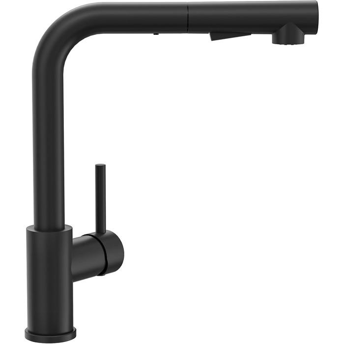 Змішувач кухонний CECIPA висувний з душем, нержавіюча сталь, 2 режими, 360° оберт, матовий чорний