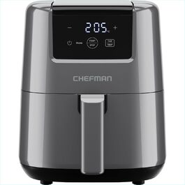 Chefman 2L Digital Air Fryer - Compact, Non-Stick, Dishwasher-Safe Air Fryer with Timer & Shake Reminder - Grey