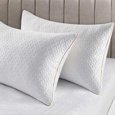 BedStory Pillows, Sleeping Pillows, 2 Pack, Hypoallergenic, Anti-Dust Mites Pillows, Down Alternative Quality, Bed Pillows for Back, Stomach, and Side Sleepers, Standard Size, Washable, 42 x 70 cm