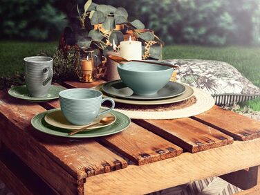 Сервіз столовий SELTMANN WEIDEN Beat 12-piece - білий з блакитними смужками, сучасний стиль