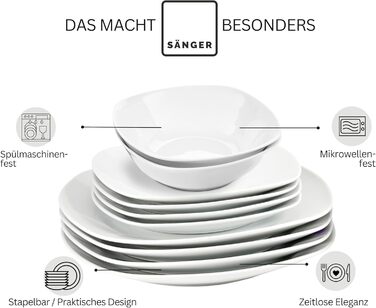 Набір сервірувальних тарілок Sänger Bilgola, 2 шт., порцеляна, білий, 23 x 34 см, для м'яса, риби та закусок, PREMIUM COLLECTION