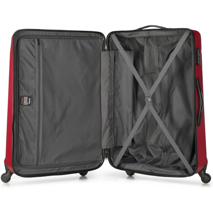 ЧемоданWITTCHEN Globe Line: ручна поклажа, трівалi, ABS, 4 колеса, кодовий замок, телескопічна ручка, червоний, розмір S | Підходить для Lufthansa, Eurowings, Ryanair, Condor, Discover Airlines