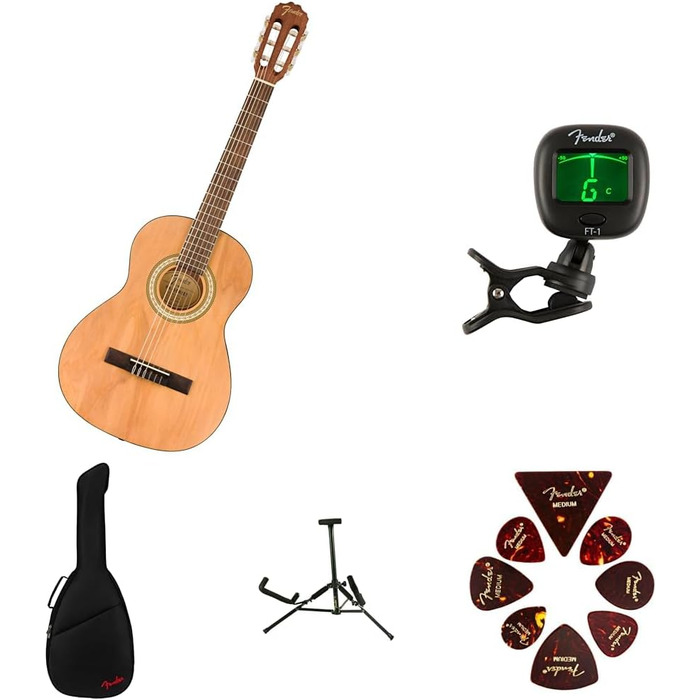 Акустична гітара Fender 3/4 FA-25N з палісандровим грифoм, комплект з аксесуарами