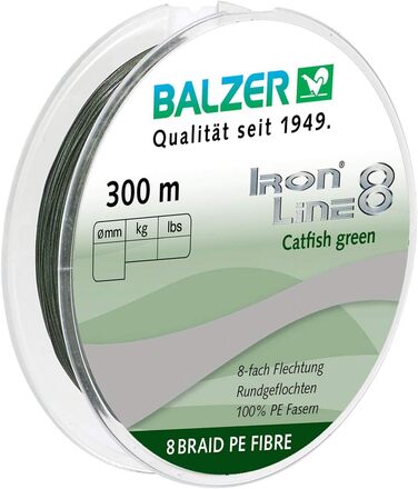 Плетена рибальська волосінь Balzer Iron Line 8 Catfish 300 м для сома