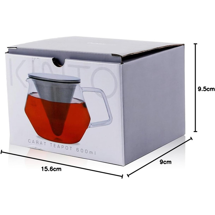 Kinto Unitea One Touch Teapot made of stainless steel, heat-resistant glass teapot with stainless steel infuser in the lid (Japan Import) (850ml, Silver)
