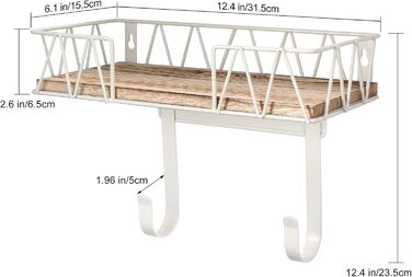 Настінна підставка для прасувальної дошки MOREE з великим дерев'яним кошиком | Підставка для прасувальної дошки та праски | Легке підвішування прасувальної дошки | Практична для пральні та дому, білий